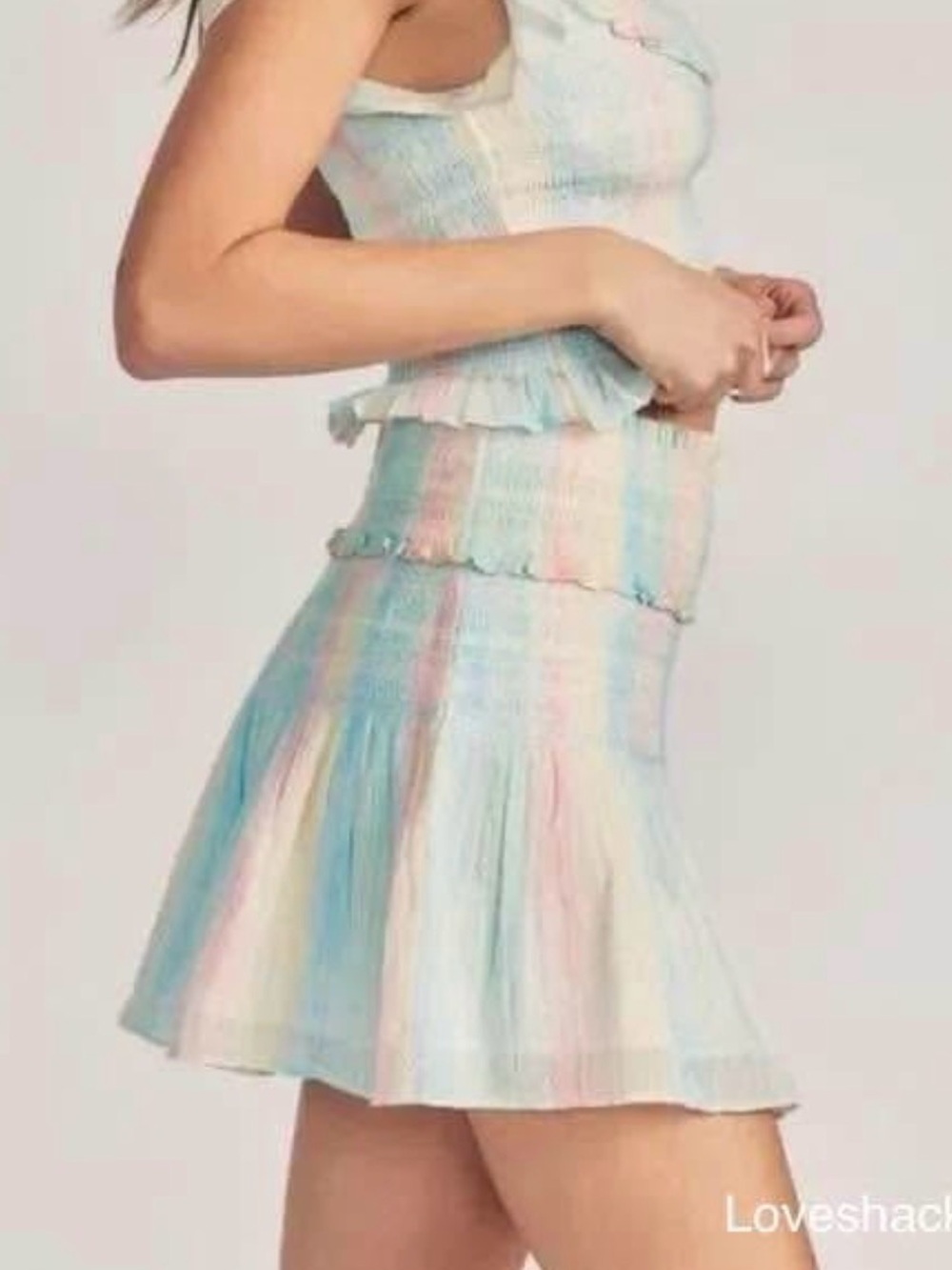 LoveShackFancy Camilla Skirt in Multi Horizon XS/S